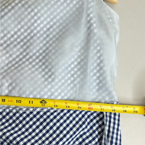 Anne Klein Gingham Plaid Sz 14 Sleeveless Nautical Sash-Tie Midi Dress - Picture 11 of 14